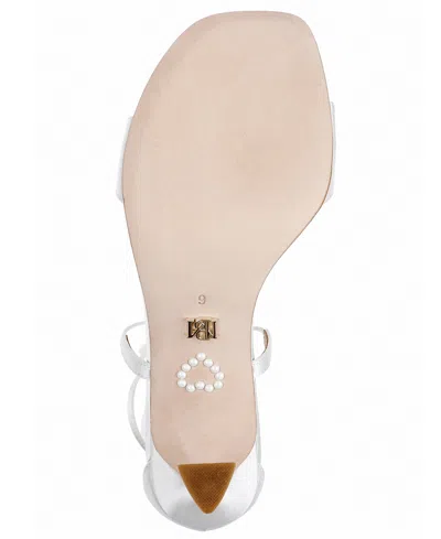 Badgley Mischka Women's Janelle Ankle Tie Sandals In White Satin