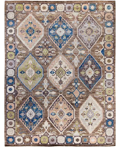Adorn Hand Woven Rugs Colorful Oushak M1945 9'1''x11'10'' Area Rug In Brown