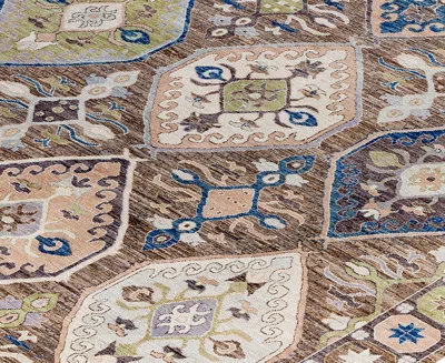 Adorn Hand Woven Rugs Colorful Oushak M1945 9'1''x11'10'' Area Rug In Brown