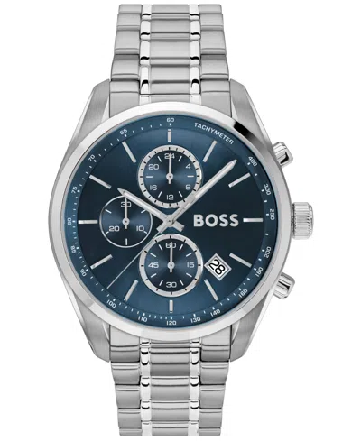 Hugo Boss Boss Grand Prix 44 Watch Silver In Metallic