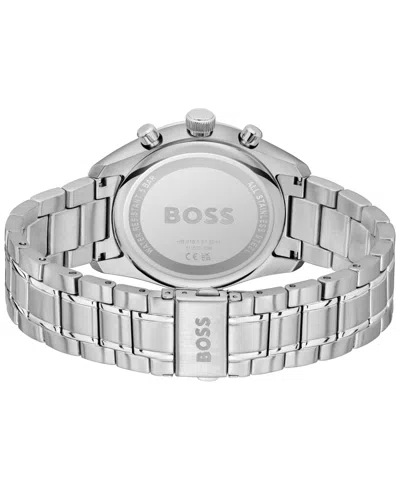 Hugo Boss Boss Grand Prix 44 Watch Silver In Metallic