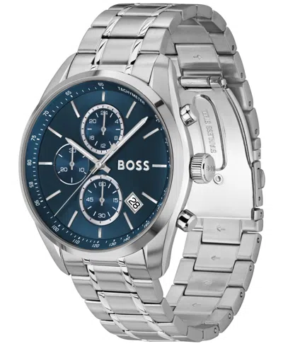 Hugo Boss Boss Grand Prix 44 Watch Silver In Metallic