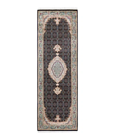 Adorn Hand Woven Rugs Mogul M1798 2'6''x8'1'' Runner Area Rug In Black