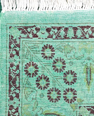 Adorn Hand Woven Rugs Fine Vibrance M1388 3'x12'4'' Runner Area Rug In Green