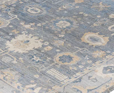 Adorn Hand Woven Rugs Colorful Oushak M1945 9'1''x11'11'' Area Rug In Gray