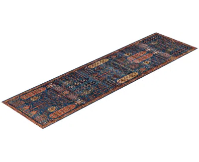 Adorn Hand Woven Rugs Serapi M1945 2'9''x9'10'' Runner Area Rug In Blue
