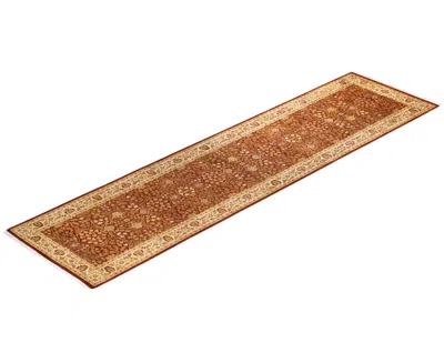 Adorn Hand Woven Rugs Mogul M1380 3'2''x12'7'' Runner Area Rug In Orange