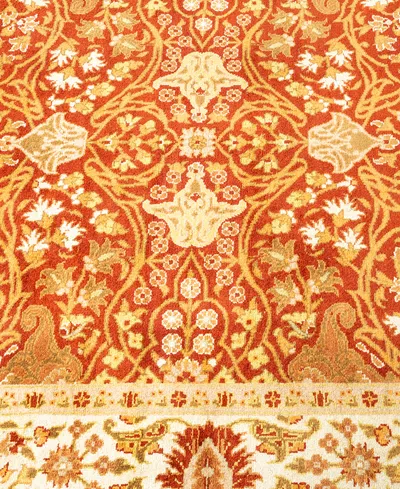Adorn Hand Woven Rugs Mogul M1380 3'2''x12'7'' Runner Area Rug In Orange