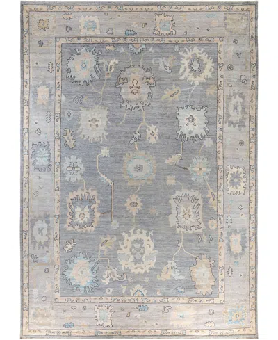 Adorn Hand Woven Rugs Colorful Oushak M1945 10'x14' Area Rug In Light Gray