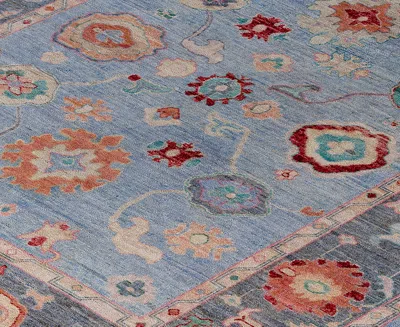 Adorn Hand Woven Rugs Colorful Oushak M1945 8'x9'9'' Area Rug In Light Blue
