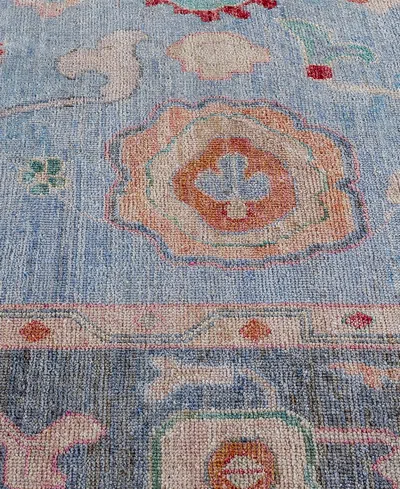 Adorn Hand Woven Rugs Colorful Oushak M1945 8'x9'9'' Area Rug In Light Blue