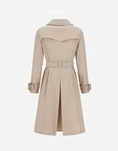 Herno Trench Coat In Delon And Monogram Lurex In Crema