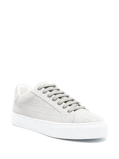 Hide & Jack Low Top Essence Croco Shoes In Grey