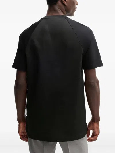 Hugo Boss T-shirt With Bubble-jacquard Structure In Black