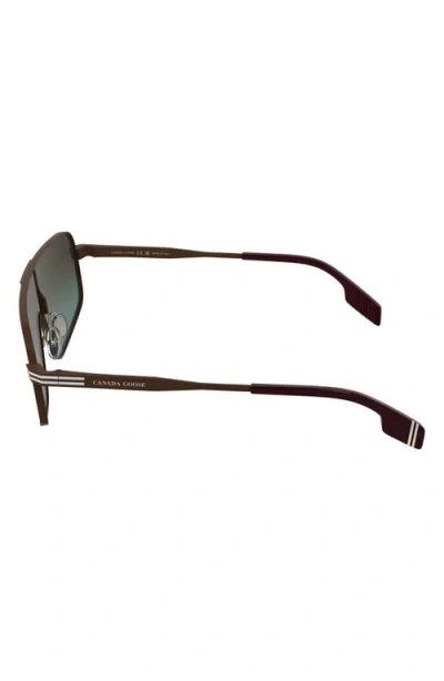 Canada Goose 58mm Gradient Modified Rectangular Shield Sunglasses In Matte Burgundy