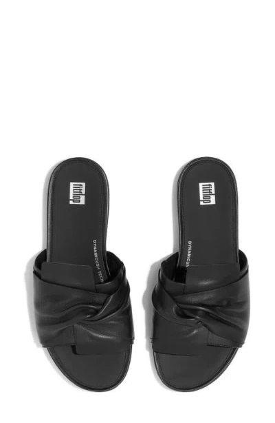 Fitflop Gracie Soft Twist Slide Sandal In All Black