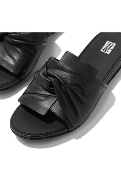 Fitflop Gracie Soft Twist Slide Sandal In All Black