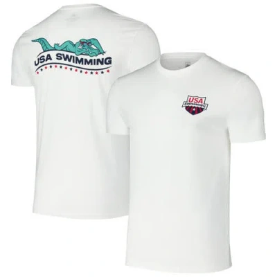 Flomotion Men's And Women's White Usa Swimming Later Gator T-shirt