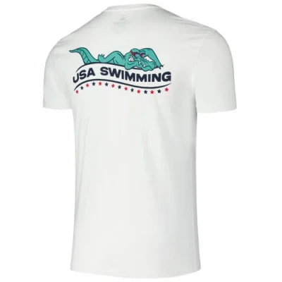 Flomotion Men's And Women's White Usa Swimming Later Gator T-shirt