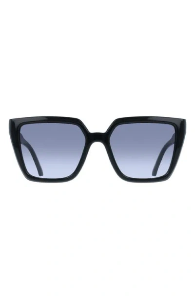 Ferragamo 54mm Modified Rectangular Sunglasses In Black