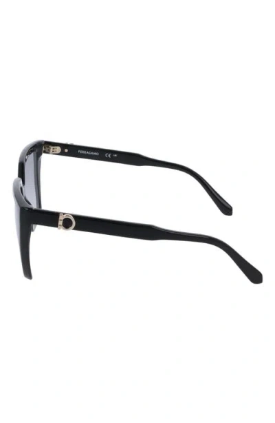 Ferragamo 54mm Modified Rectangular Sunglasses In Black