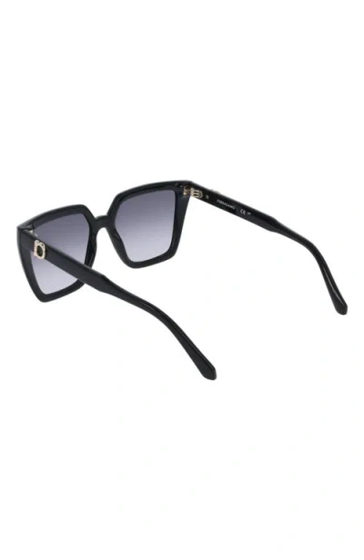 Ferragamo 54mm Modified Rectangular Sunglasses In Black