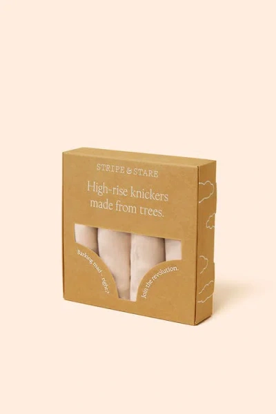 Stripe & Stare High Rise Knicker Four Pack In Sand