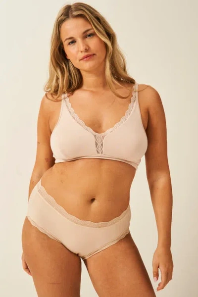 Stripe & Stare High Rise Knicker Four Pack In Sand