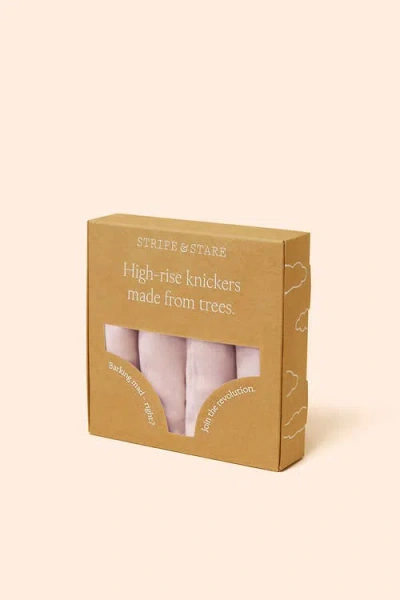 Stripe & Stare High Rise Knicker Four Pack In Pink A Boo