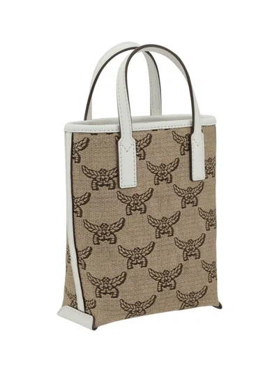 Mcm Women Raffia Tote Bag In Beige