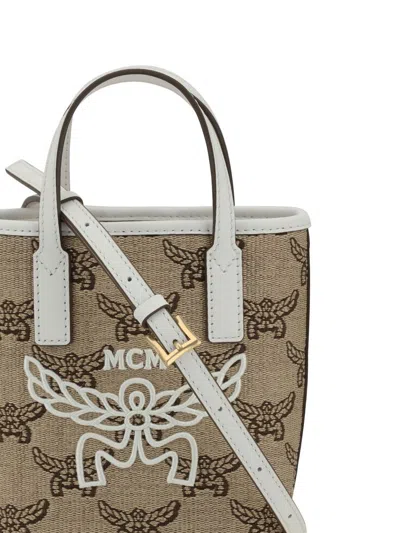 Mcm Women Raffia Tote Bag In Beige