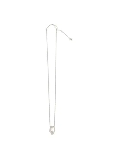 Alexander Mcqueen Men Skull Necklace In Silver