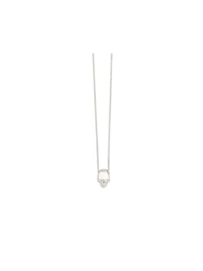 Alexander Mcqueen Men Skull Necklace In Silver
