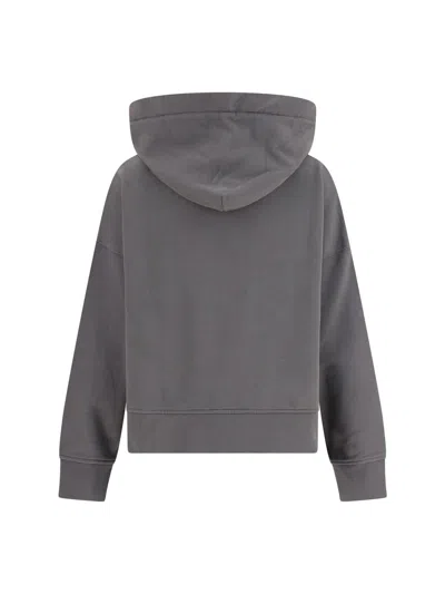 Pinko Motorbike Rider-print Oversized Hoodie In Grey