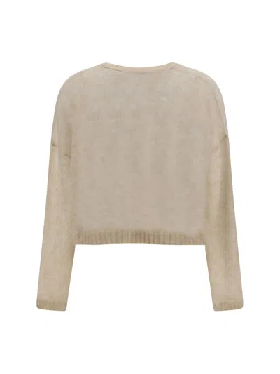 Brunello Cucinelli Sparkling Mohair And Wool Sweater In Beige