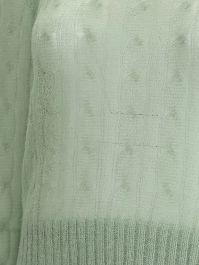 Brunello Cucinelli Mohair And Wool Cable Knit Sweater In Green