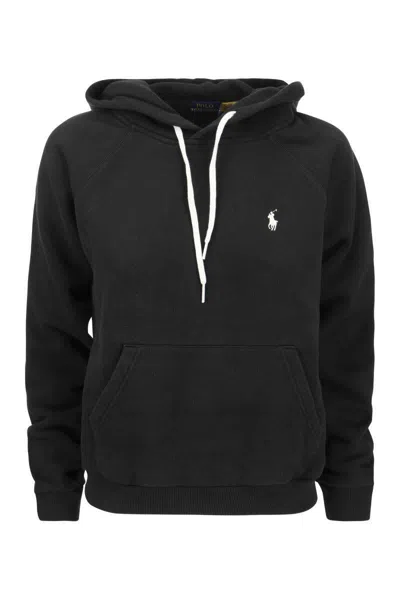 Polo Ralph Lauren Polo Pony Drawstring Hoodie In Black