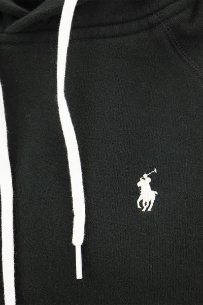 Polo Ralph Lauren Drawstring Hood Kangaroo Pocket Sweatshirt In Black