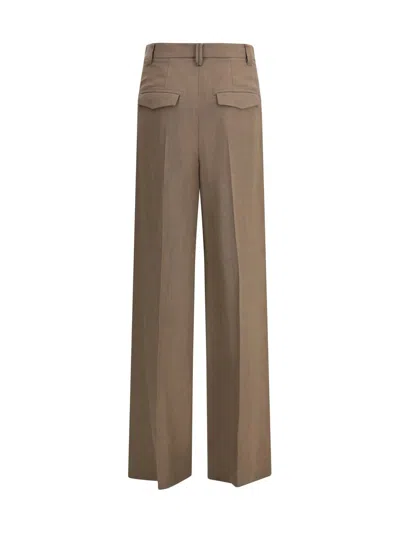 Brunello Cucinelli Wide Leg Pants In Brown