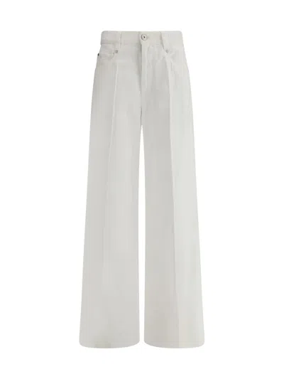 Brunello Cucinelli Wide-leg Jeans In White