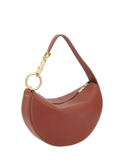 Burberry Women Knight Arc Shoulder Bag In Red