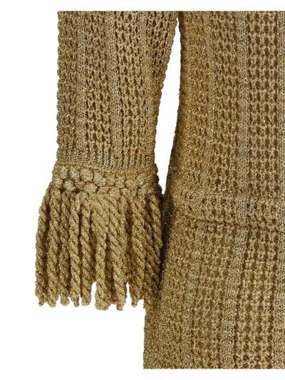 Valentino Lurex Knit Short Dress In Gold