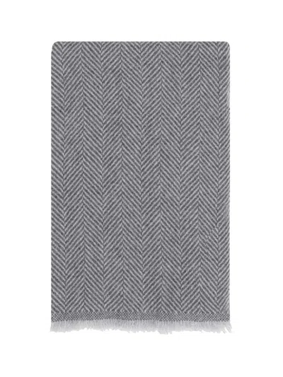 Brunello Cucinelli Cashmere Scarf In Grey