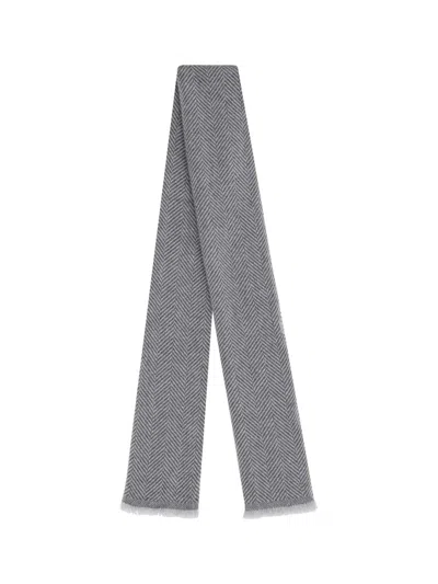 Brunello Cucinelli Cashmere Scarf In Grey