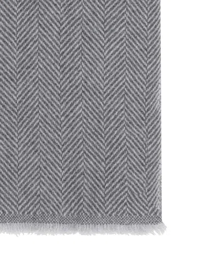 Brunello Cucinelli Cashmere Scarf In Grey