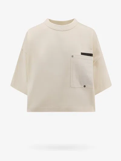 Bottega Veneta White Short-sleeved Crop T-shirt With Heart