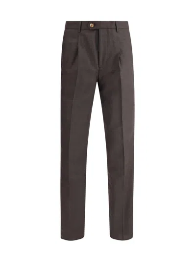 Brunello Cucinelli Virgin Wool Pants In Brown