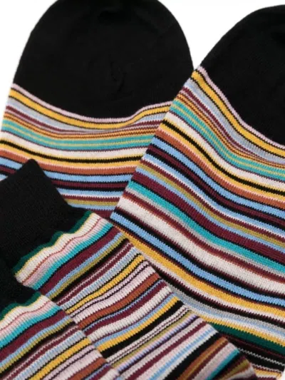 Paul Smith Chic Multi-stripe Sock In Black