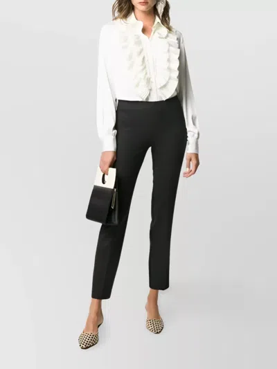 P.a.r.o.s.h Cropped Slim Fit Trousers In Black