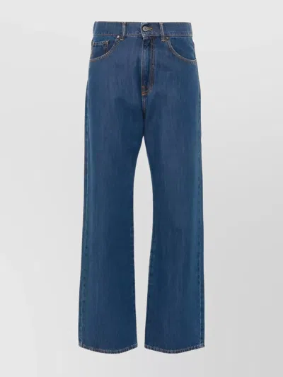 P.a.r.o.s.h Straight Leg Denim Trousers In Blue